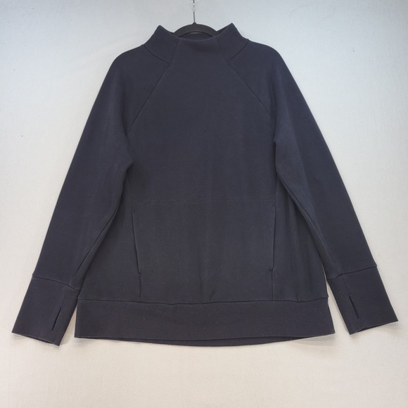 Fabletics Tops - Fabletics Mock Neck Sweatshirt Womens Large Black Athleisure Thumbhole Fleece